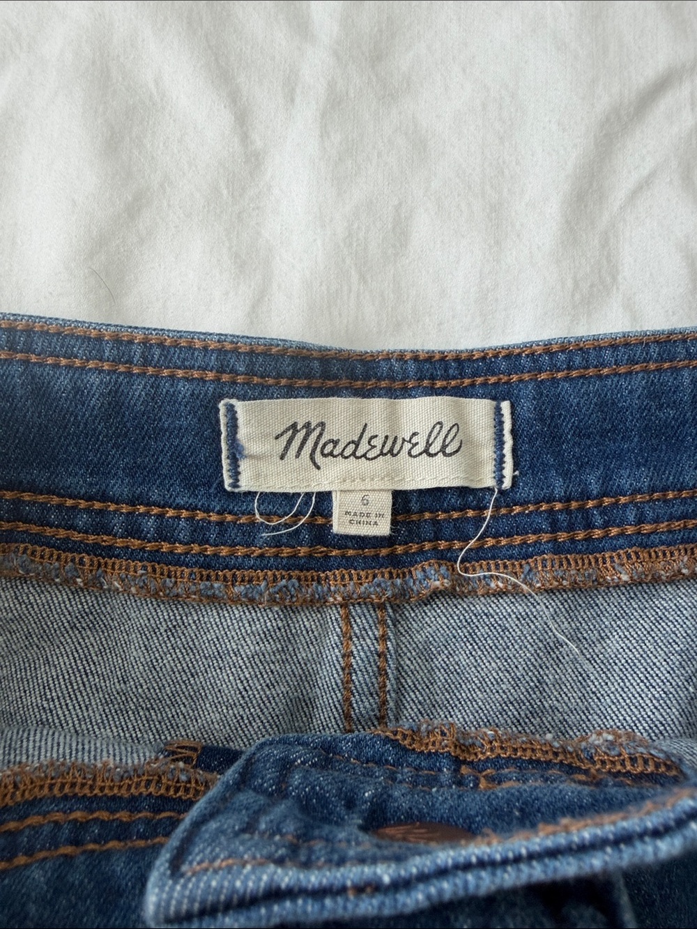 Madewell Button-Front Denim Mini A-Line Skirt - Picture 3 of 5